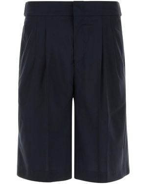 PT Torino Navy Blue Wool Bermuda Shorts