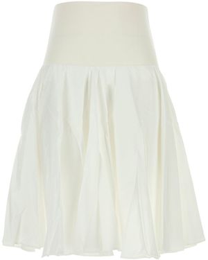 GIMAGUAS White Stretch Cotton Blend Sayi Skirt