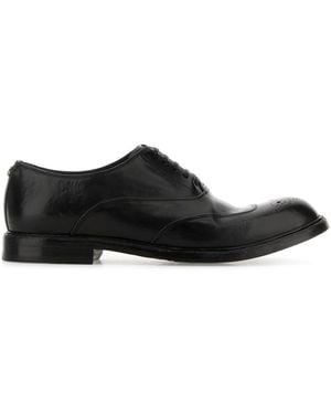 Dolce & Gabbana Black Leather Marsala Lace-up Shoes