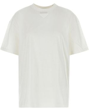 Prada T-shirt oversize in cotone bianco