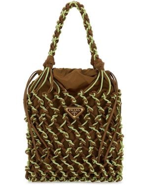 Prada Borsa a mano in rete bicolor - Multicolore