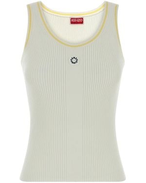 KENZO Logo Round Neck Top - White
