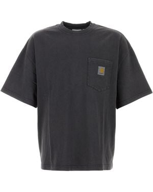 Carhartt Charcoal Cotton S/s Hudson Pocket T-shirt - Black
