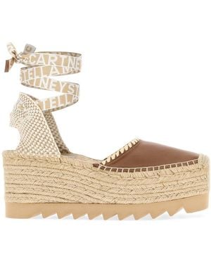 Stella McCartney Wedge Gaia 80 Whipstitched Eco Alter Mat - Natural