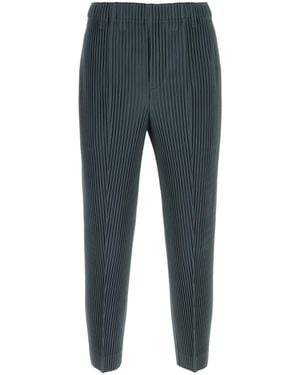Homme Plissé Issey Miyake Pantalone in poliestere ottanio - Blu