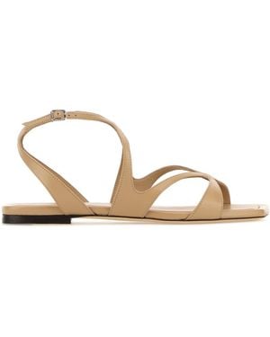 Jimmy Choo Beige Nappa Leather Ayla Sandals - Natural