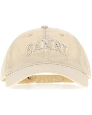 Ganni Cappello da baseball in cotone sabbia - Neutro