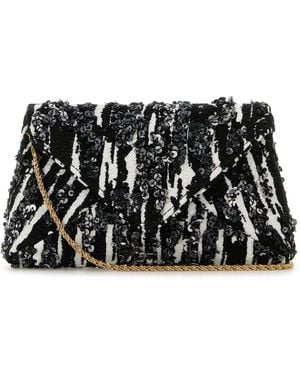 Dries Van Noten Clutch in tessuto ricamato - Nero