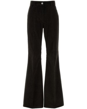 Ferragamo Salvatore Dark Corduroy Flared Pant - Black