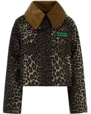 BARBOUR X GANNI Printed Cotton Jacket - Brown