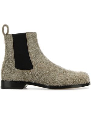 Loewe Khaki Suede Campo Chelsea Ankle Boots - Brown