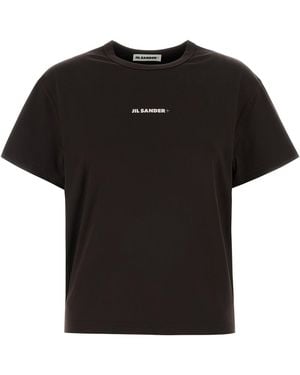 Jil Sander Dark Stretch Polyester T-Shirt - Black