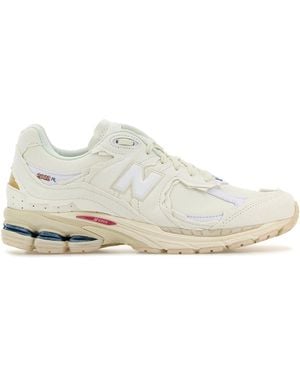 New Balance White Suede And Mesh 2002r Trainers