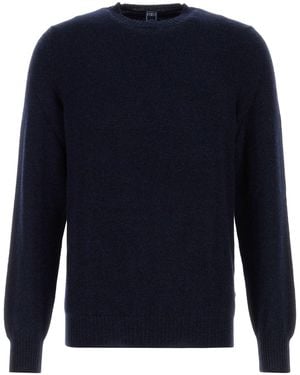 Fedeli Maglione in cashmere blu scuro melangè