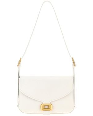 Balenciaga White Leather Medium Clicca Shoulder Bag