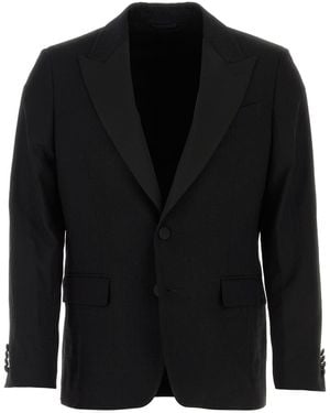Etro Black Stretch Wool Blazer