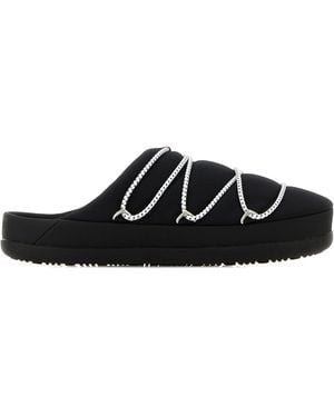 Moon Boot Black Fabric Slippers