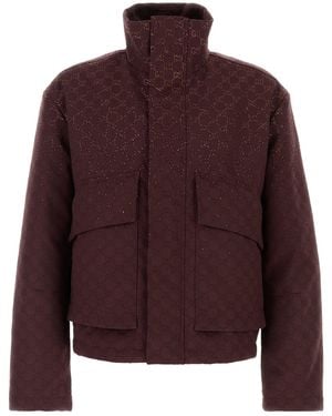 Gucci Giubbino imbottito in tessuto GG bordeaux - Viola