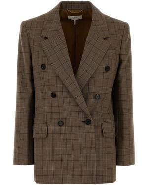 Chloé Embroidered Wool Blazer - Brown