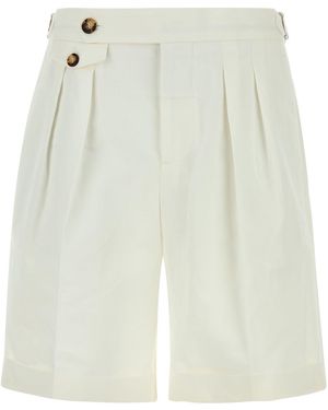 Brunello Cucinelli White Cotton Blend Bermuda Shorts