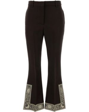 Burberry Chocolate Wool Blend Flared Pant - Black