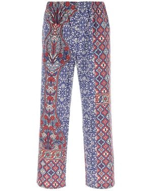 Pantamolle Printed Poplin Bajuna Pant - Blue