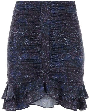 Isabel Marant Minigonna Milendi in crepe stretch stampato - Blu