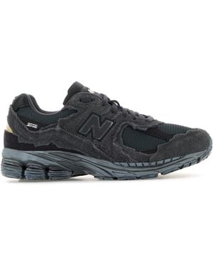 New Balance Dark Grey Suede And Mesh 2002r Trainers - Black
