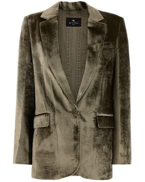 Etro Sage Green Velvet Blazer