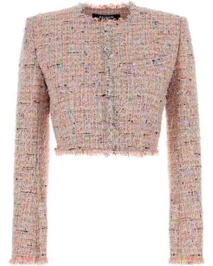 Balmain Multicolor Tweed Blazer - Pink
