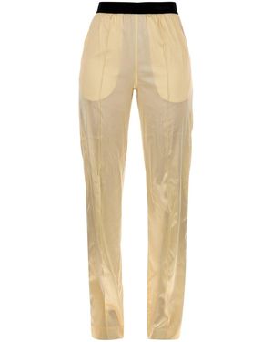 Tom Ford Stretch Silk Satin Pj Trousers - Natural