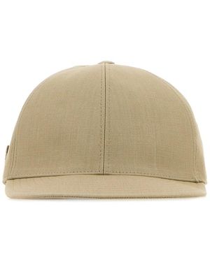 Prada Cappello da baseball in lino sabbia - Neutro