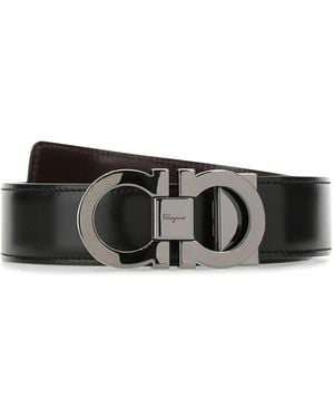 Ferragamo Cintura reversibile in pelle nera - Nero