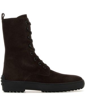 Tod's Suede Winter Ankle Boots - Black