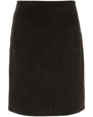 Loulou de Saison Dark Brown Suede Engel Skirt - Black