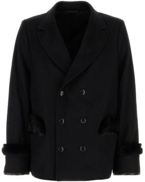 Random Identities Black Wool Blend Coat