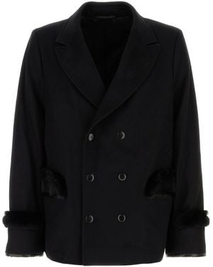 Random Identities Black Wool Blend Coat
