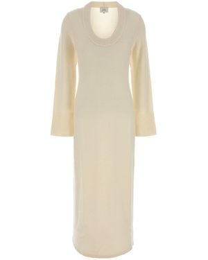 Loulou de Saison Ivory Wool Blend Ari Dress - White