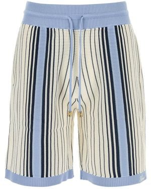 Amiri Bermuda in maglia ricamata - Blu