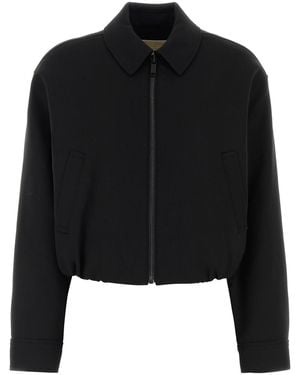Michael Kors Black Twill Bomber Jacket
