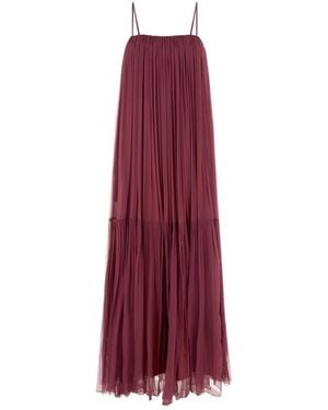 Chloé Tyrian Silk Long Dress - Purple