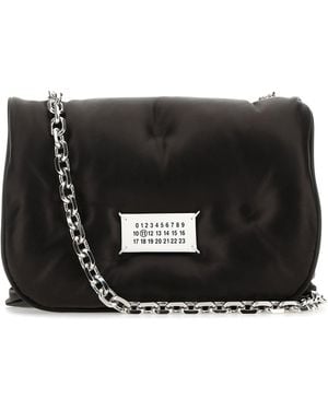 Maison Margiela Black Nappa Leather Small Glam Slam Flap Crossbody Bag