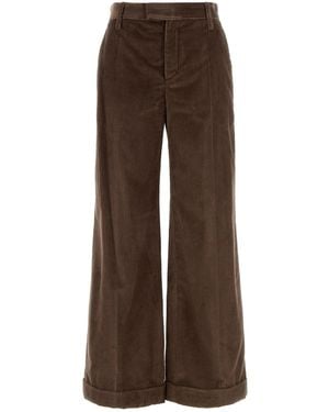 Brunello Cucinelli Brown Corduroy Wide-leg Pant