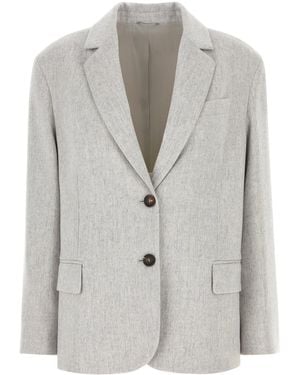 Brunello Cucinelli Light Wool Blazer - Grey