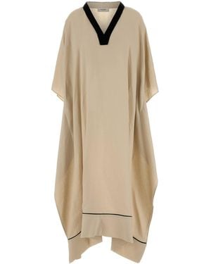 Agnona Beige Linen Kaftan - Natural