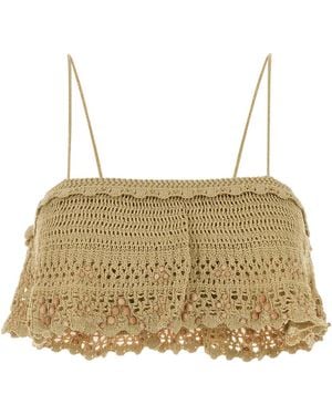 Isabel Marant Beige Crochet Oraviel Crop-top - Natural