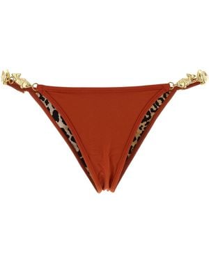 Reina Olga Coral Stretch Nylon Splash Bikini Bottom - Brown