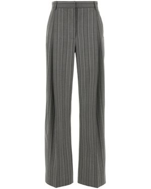 Stella McCartney Embroidered Wool Pant - Gray