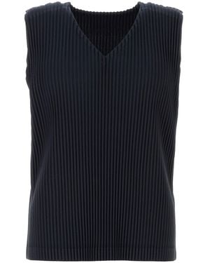 Homme Plissé Issey Miyake Midnight Blue Polyester Tank Top