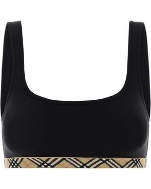 Burberry Black Stretch Nylon Bikini Top